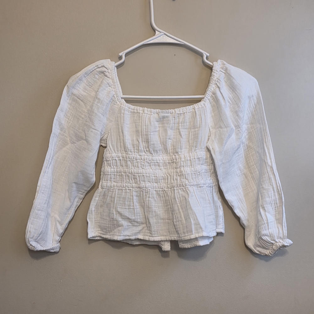 Old Navy White Tie-Front Blouse - Picture 4 of 6